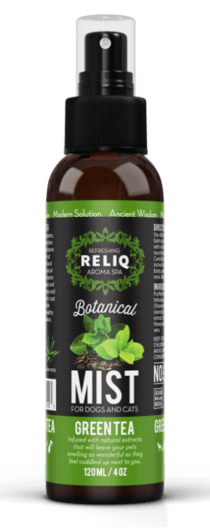 RELIQ Botanical Mist-Green Tea – спрей-одеколон с экстрактом зеленого чая для ухода и увлажнения шерсти собак и кошек
