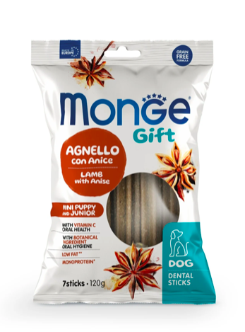 Monge Gift DENTAL STICKS Puppy and junior mini dog  ягненок с анисом