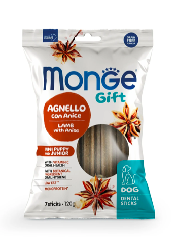 Monge Gift DENTAL STICKS Puppy and junior mini dog ягненок з анисом