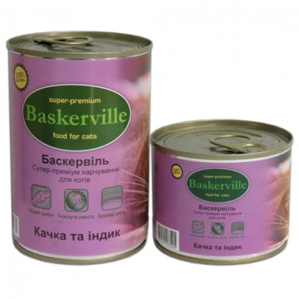 Baskerville консерви з качкою й індичкою для дорослих котів