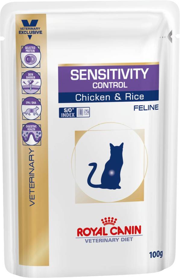 ROYAL CANIN SENSITIVITY CONTROL FELINE CHICKEN&RICE wet in gravy – лікувальний вологий корм, шматочки в соусі, для дорослих котів при харчовій непериносимості