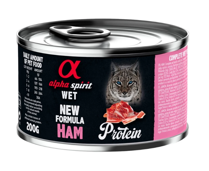 Alpha Spirit Ham for Adult Cats– влажный корм со свининой для взрослых котов