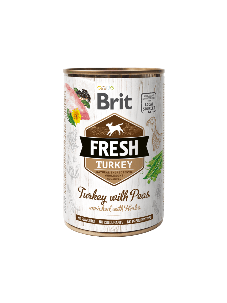 BRIT FRESH TURKEY WITH PEAS – вологий корм з індичкою та горохом для дорослих собак