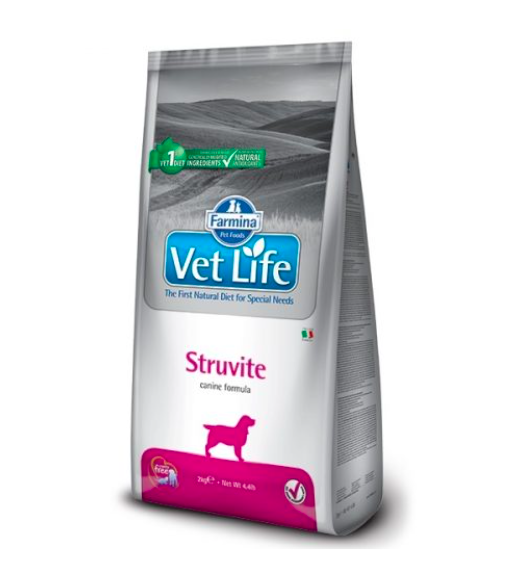 Farmina Vet Life Struvite – это полнорационный диетический корм для собак для растворения струвитных камней и сокращения рецидивов образования струвитных камней.