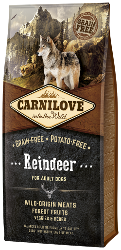 Carnilove Dog Adult Reindeer – беззерновой сухий корм з олениною для дорослих собак всіх порід