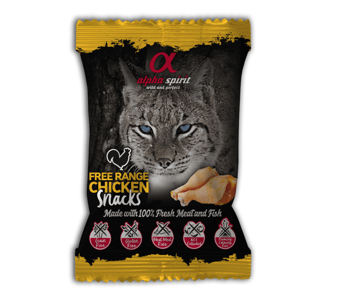 Alpha Spirit Free Range Chicken Snacks for Cat – полувлажные лакомства из курятины (кубики) для котов