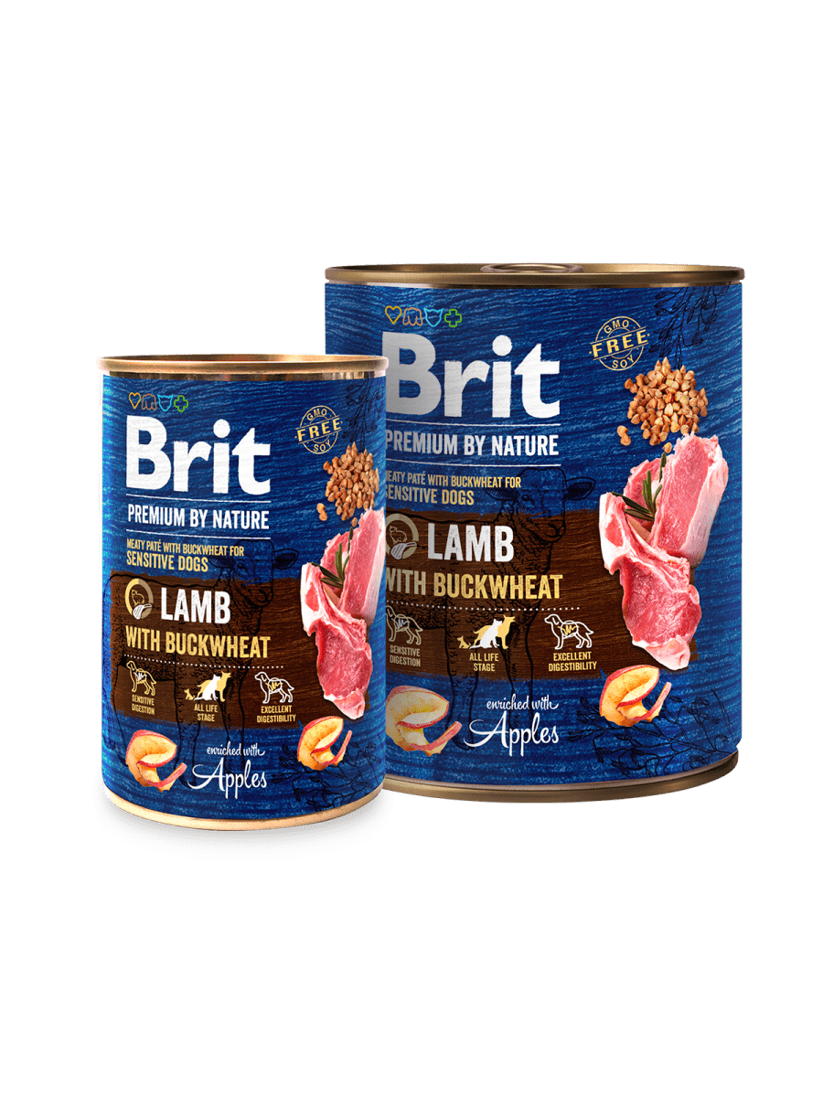 BRIT PREMIUM LAMB WITH BUCKWHEAT – консерви для собак з ягням і гречкою для дорослих собак з чутливим травленням