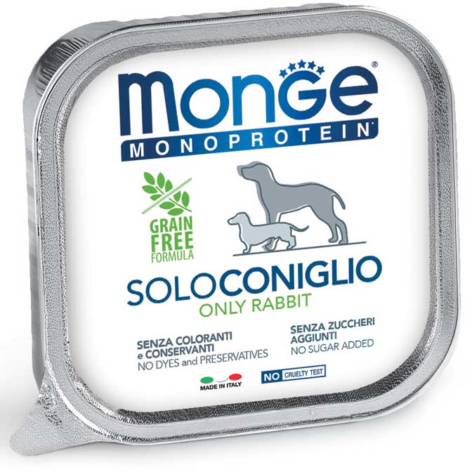 MONGE MONOPROTEIN ONLY RABBIT — паштет с кроликом для собак