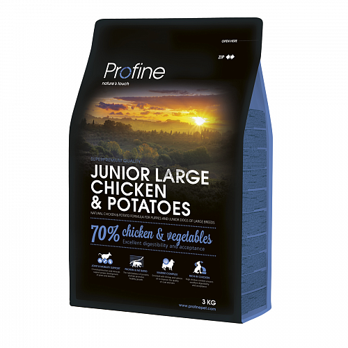 Profine Junior Large Chicken – сухий корм для цуценят і молодих собак великих порід з куркою і картоплею