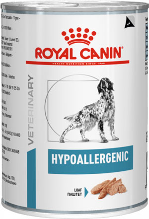 ROYAL CANIN HYPOALLERGENIC лечебный влажный корм для собак с пищевой аллергией