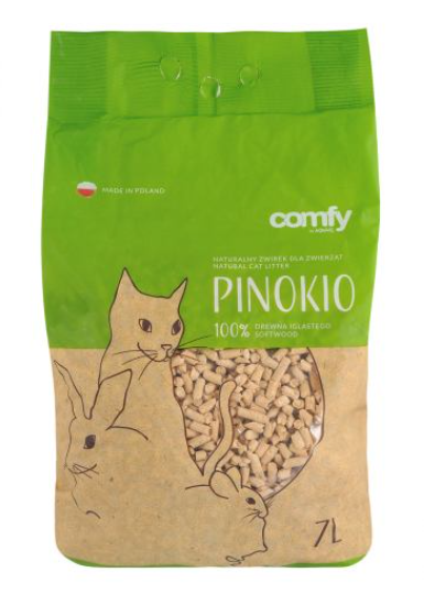 Comfy Pinokio – наполнитель из деревянной стружки для туалета кошек, грызунов, птиц.