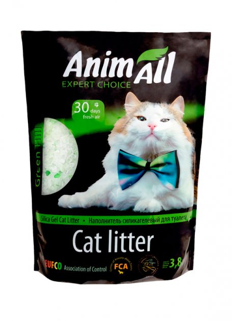 AnimAll "Зеленый холм" – силикагелевый наполнитель для кошачьих туалетов 