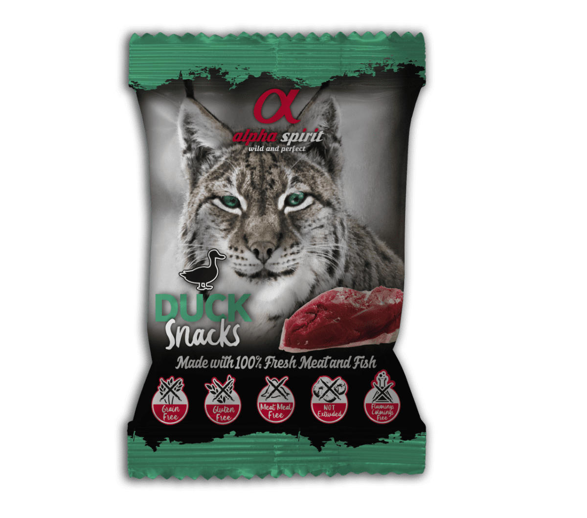 Alpha Spirit Duck Snacks for Cat – полувлажные лакомства из утки (кубики) для котов