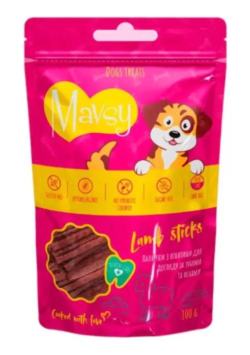 Mavsy-lamb sticks - палочки из ягненка для ухода за зубами и деснами для собак