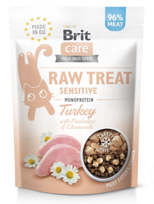 Brit Raw Treat Sensitive Freeze-dried - сублимированные лакомства с индейкой для кошек