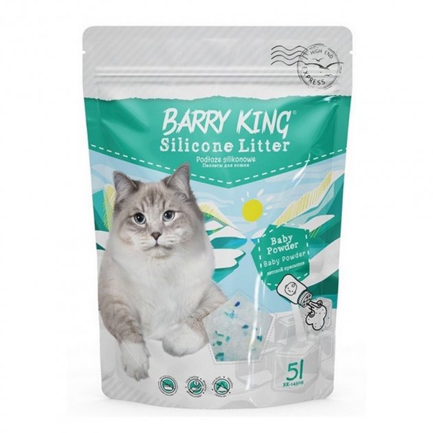  Barry King силікагелевий наповнювач для котячого туалету з ароматом дитячої пудри