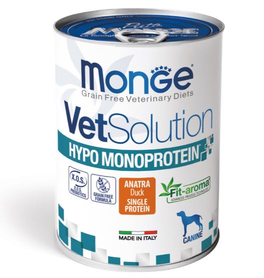  MONGE VetSolution CANINE Hypo Duck- диетический корм для собак для снижения непереносимости ингредиентов и питательных веществ со вкусом утки