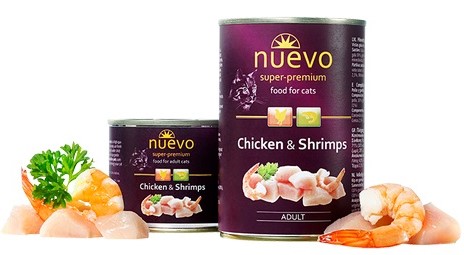Nuevo Adult Chicken & Shrimps – консервы с курицей и креветками для взрослых котов