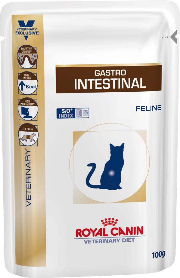  ROYAL CANIN GASTRO INTESTINAL FELINE Pouches – лечебный влажный корм для взрослых котов при нарушении пищеварения