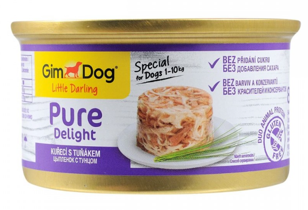 GimDog LD Pure Delight, курица, тунец – влажный корм с курицей и тунцом для собак миниатюрных пород