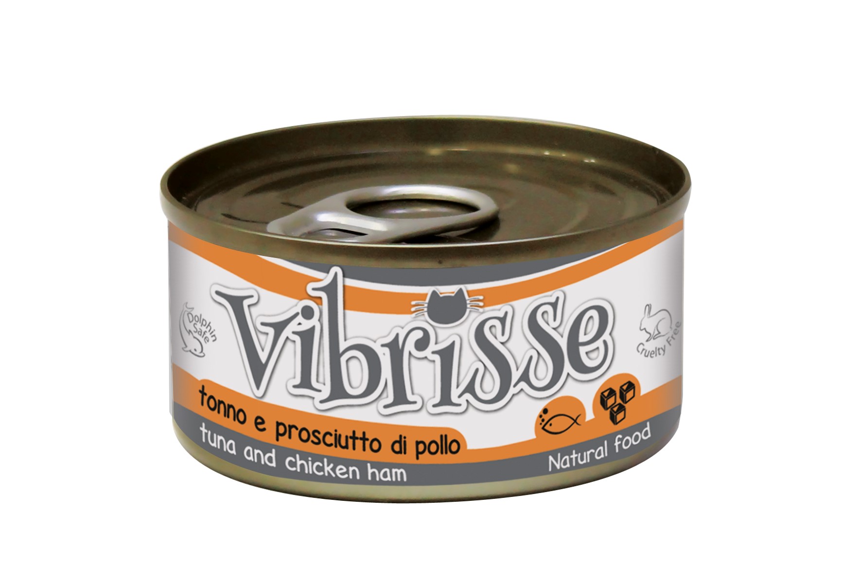 Vibrisse консервы с тунцом и куриной ветчиной для взрослых котов