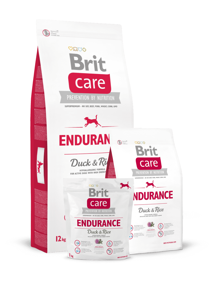 BRIT CARE ENDURANCE – гипоаллергенный сухой корм с уткой и рисом для активных собак
