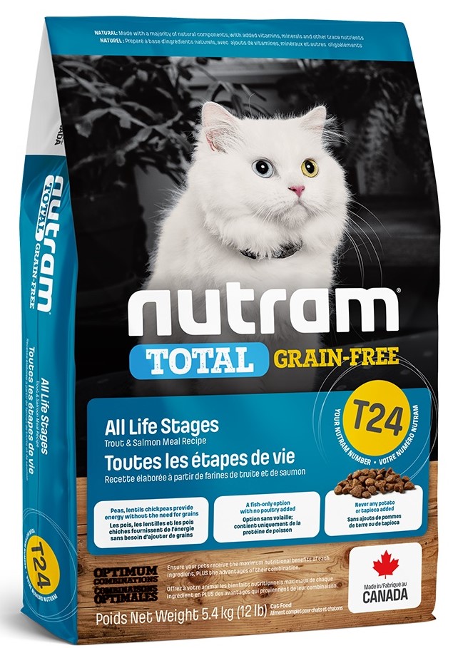 Nutram T24 Total Grain-Free Salmon & Trout Cat – сухий корм із лососем і фореллю для котів і кошенят