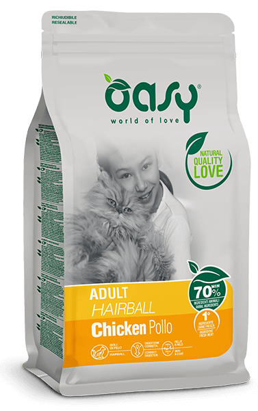 OASY LIFESTAGE Adult Hairball – сухой корм для взрослых кошек, склонных к образованию шерстяных комочков