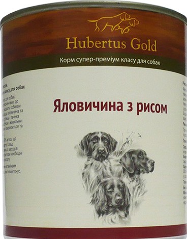 HUBERTUS GOLD влажный корм с говядиной и рисом для взрослых собак