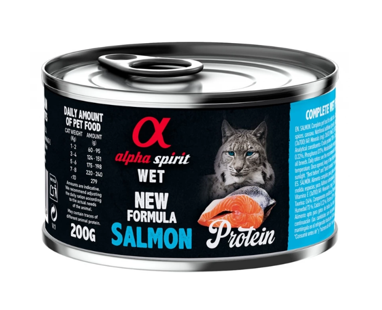 Alpha Spirit Salmon for adult cat – влажный корм с лососем для взрослых котов