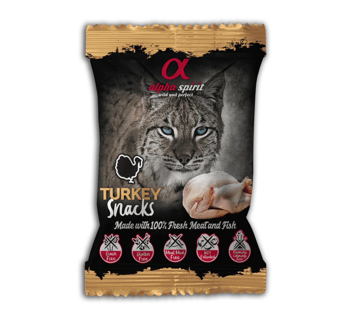 Alpha Spirit Turkey Snacks for Cats – напіввологі ласощі з індички (кубики) для котів