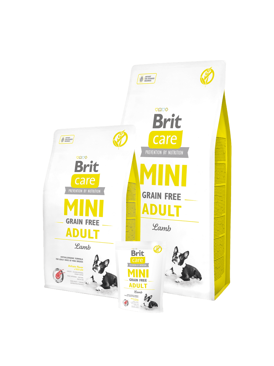 BRIT CARE MINI GRAIN FREE ADULT LAMB – гіпоалергенний сухий корм з ягням для дорослих собак малих порід