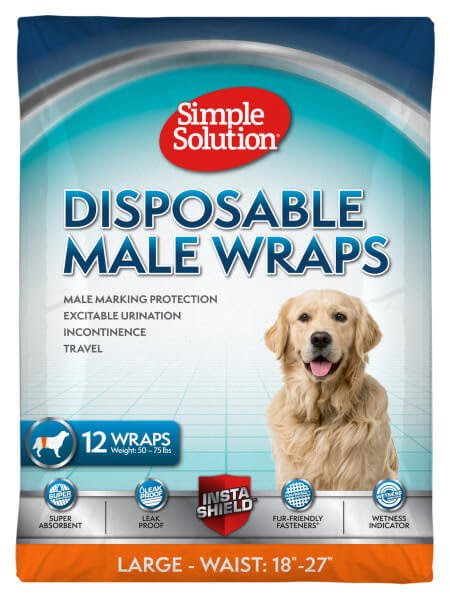 Simple Solution Disposable Wrap For Male Dogs – вологопоглинаючий гігієнічний поясок для собак великих порід