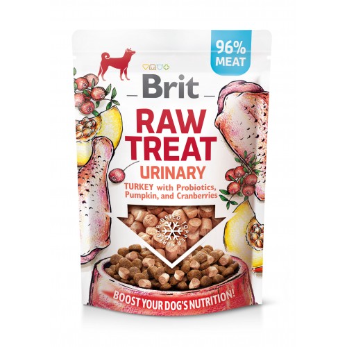 Ласощі для собак Brit Raw Treat freeze-dried Urinary для профілактики сечокам'яної хвороби, індичка