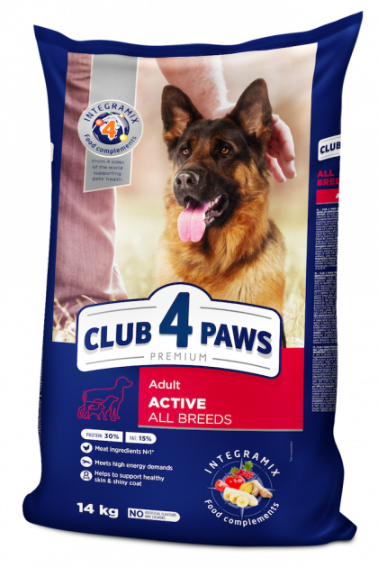 CLUB 4 PAWS PREMIUM ACTIVE – сухий корм для активних собак всіх порід