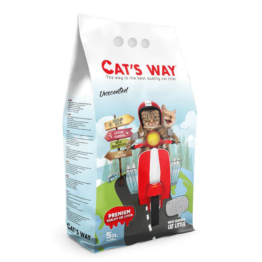 Cat's Way - бентонітовий наповнювач для котячого туалету без запаху