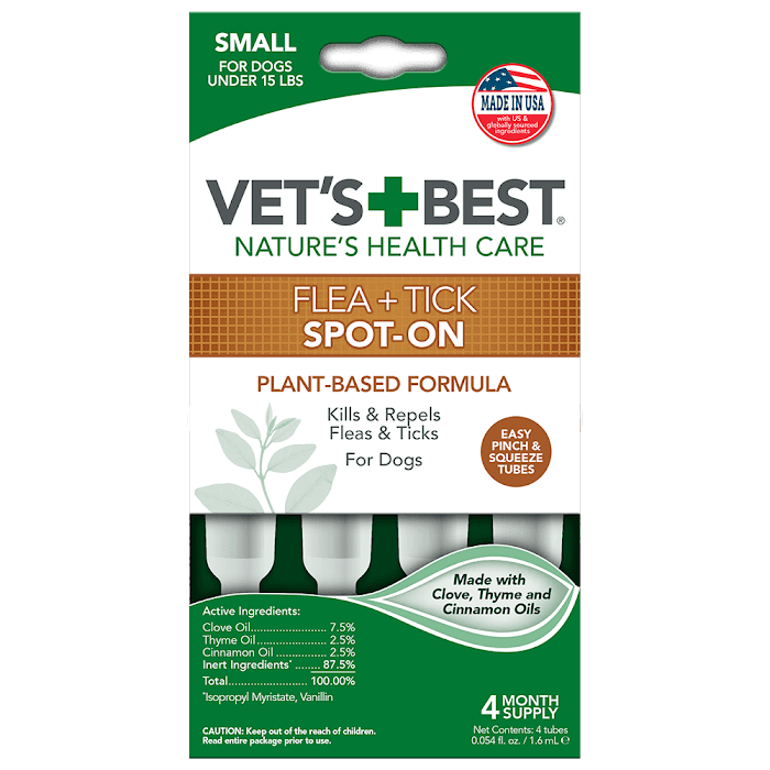 Vet's Best Flea+Tick Spot On Tubes – капли от блох и клещей для собак