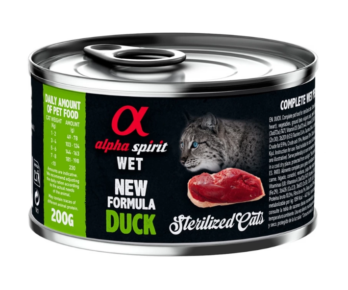 Alpha Spirit Duck Sterilized Cat – влажный корм с уткой для стерилизованных котов