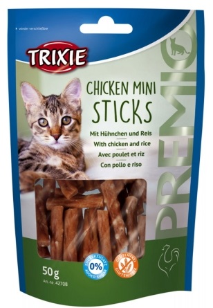 Trixie Premio Chicken Mini Sticks – лакомство с курицей и рисом для котов