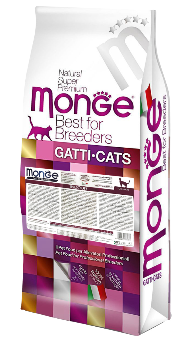 MONGE INDOOR – сухой корм для взрослых домашних котов
