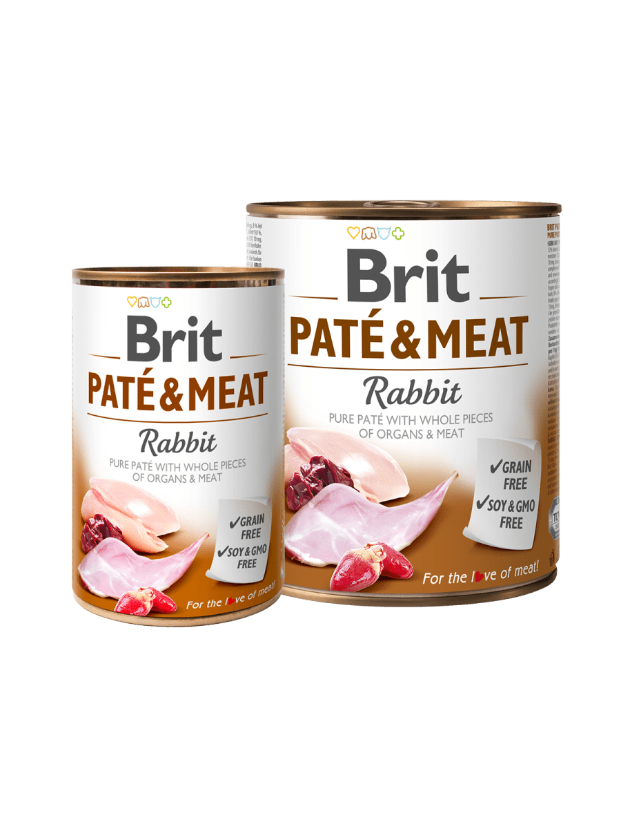 BRIT PATÉ & MEAT RABBIT– влажный корм с кроликом для взрослых собак