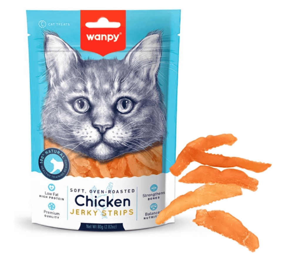 Wanpy Soft Chicken Jerky Strips - ласощі філе куряче в'ялене у вигляді смужок для котів