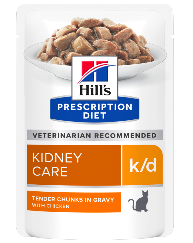 Hill’s Prescription Diet k/d Влажный корм для кошек поддержка функции почек, с курицей, пауч