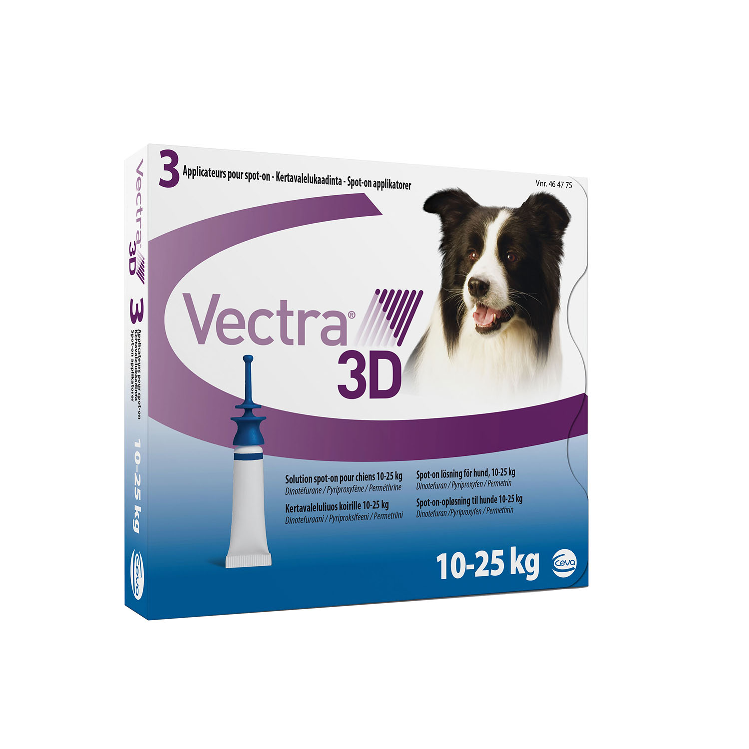 Vectra 3D капли от блох и клещей для собак весом от 10 кг до 25 кг