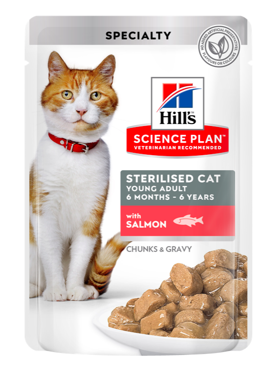 Hill's Science Plan Young Adult Sterilised Влажный корм для стерилизованных молодых взрослых кошек с лососем