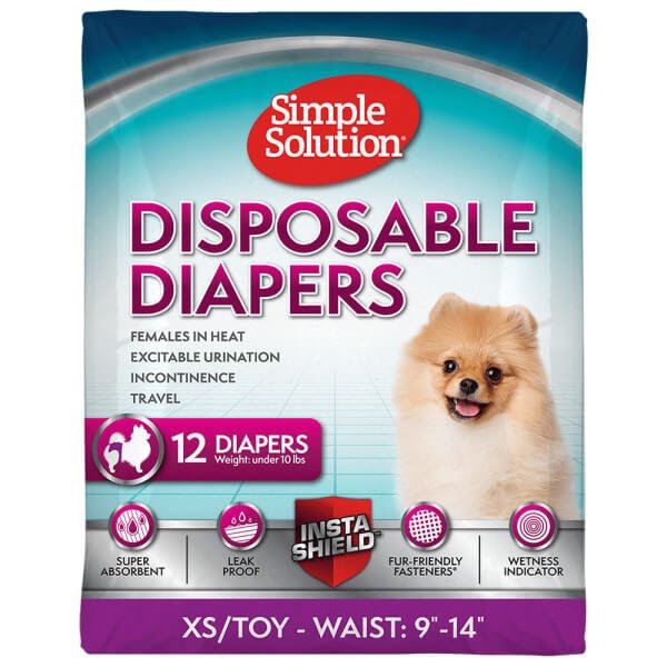 Simple Solution Disposable Diapers X-Small Toy – гігієнічні підгузники для цуценят і собак декоративних порід