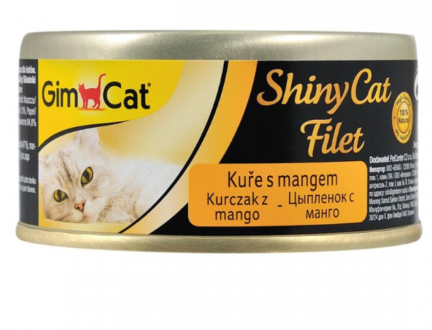 GimCat Shiny Cat Filet курица, манго – влажный корм с курицей и манго для кошек