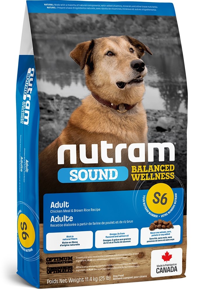 Nutram S6 Sound Balanced Wellness Adult – сухой корм с курицей и коричневым рисом для взрослых собак