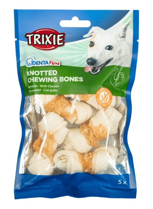 Trixie DENTA Fun Chicken Chewing Bone – лакомство Кость для чистки зубов с курицей, 5 см 70 г