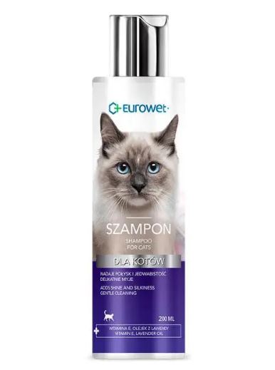 Шампунь Eurowet для кішок з вітаміном Е та олією лаванди